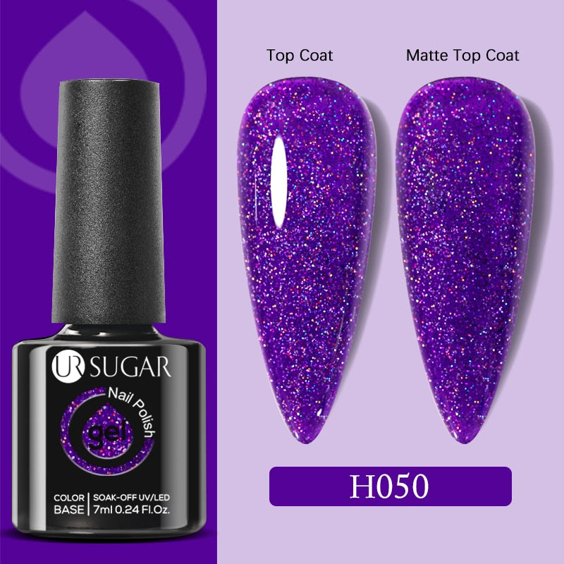 UR SUGAR 7ml Snowflakes Gel Nail Polish Varnish Glitter White Sequins Soak Off UV LED Semi Permanent Nail Art Design