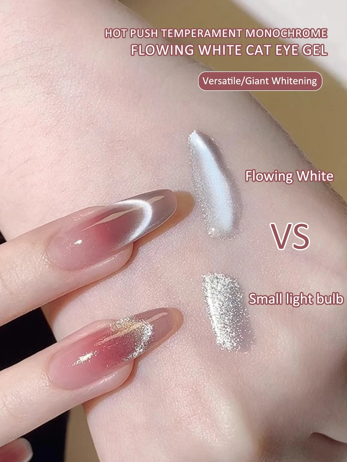 15ml New Upgraded Flow Light White Cat Eye Electroplating Mirror Glass Beads Ultra Fine Magnetic Powder White Cat Eye