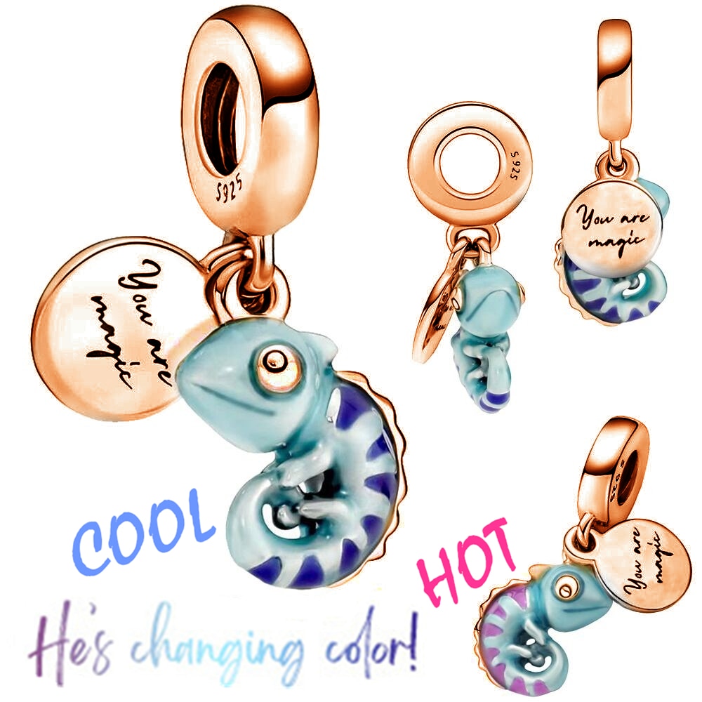 New 925 Sterling Silver Rose Gold Couple Dangle Charms Fit 925 Original Women Bracelet Beads Charm for Pendant Necklace Jewelry