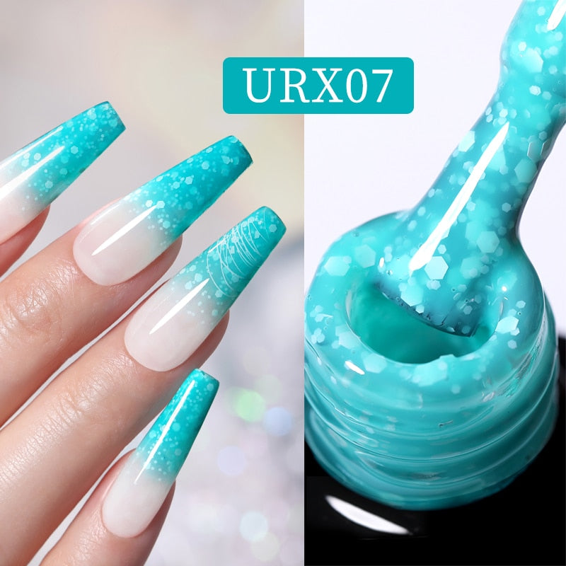 UR SUGAR 7ml Snowflakes Gel Nail Polish Varnish Glitter White Sequins Soak Off UV LED Semi Permanent Nail Art Design