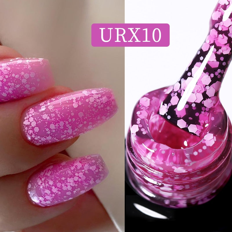 UR SUGAR 7ml Snowflakes Gel Nail Polish Varnish Glitter White Sequins Soak Off UV LED Semi Permanent Nail Art Design