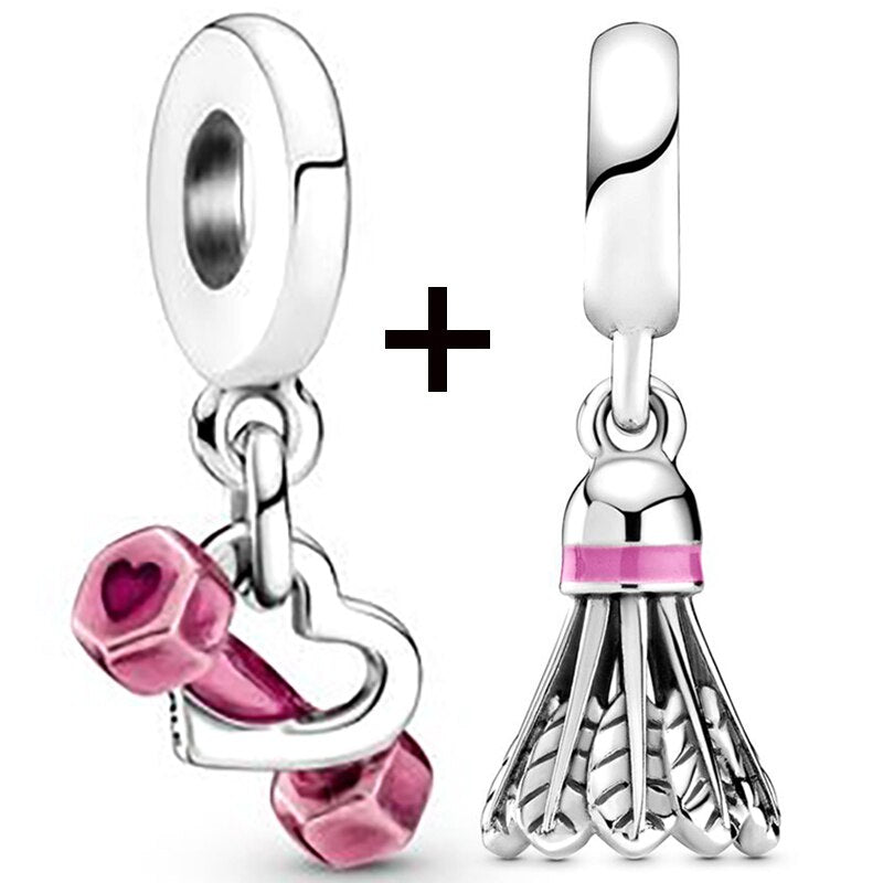 Seialoy 2pcs/lot Aircraft Earth Beads Charm Star Astronaut Pendant Rainbow Unicorn Dangle DIY Jewelry Bracelets Accessory