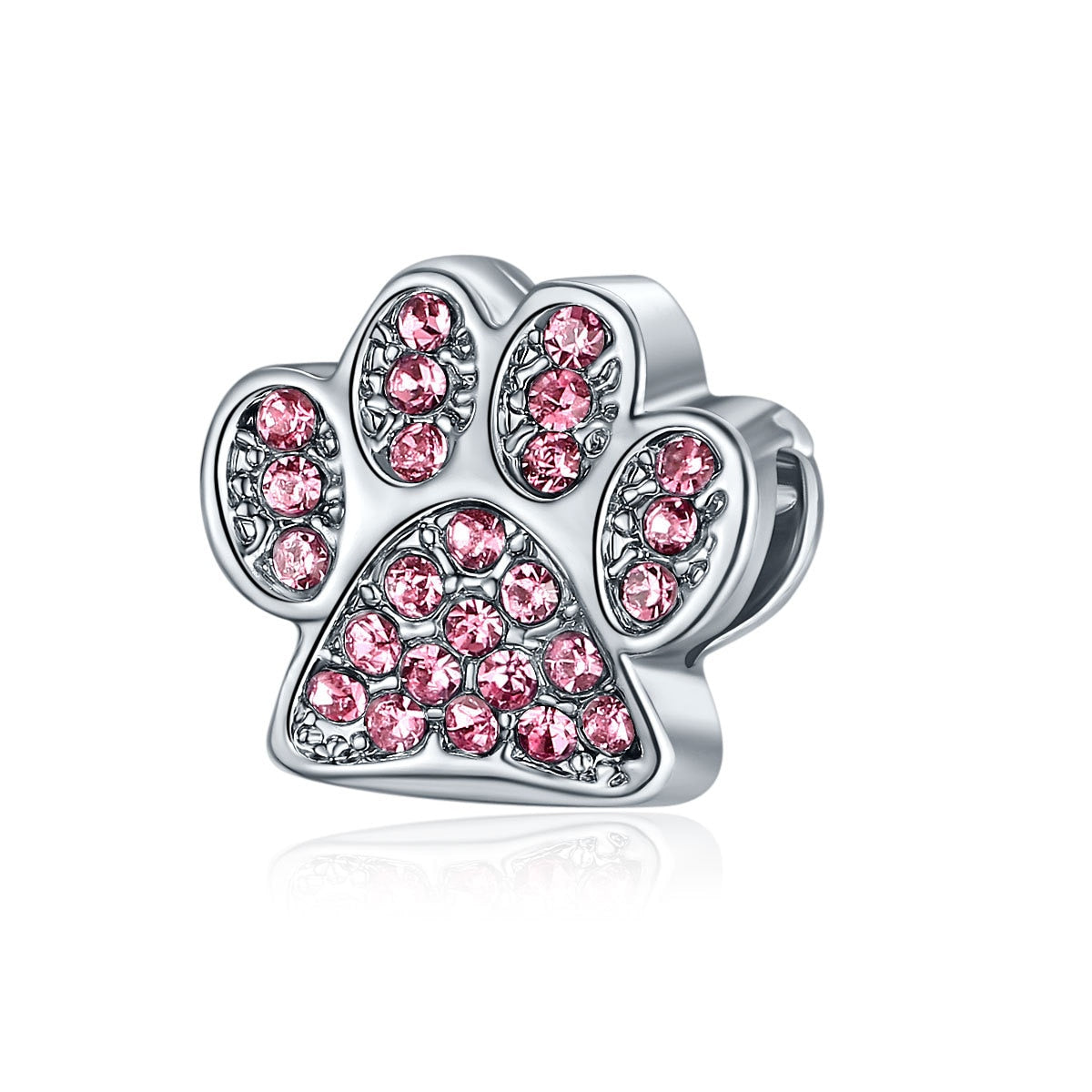 Pink Color Crystal Beads Heart Ladybug Love Flower Pendant Bracelet DIY Charm Lady Jewelry Gift