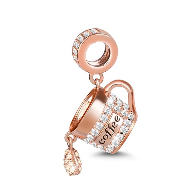New 925 Sterling Silver Rose Gold Couple Dangle Charms Fit 925 Original Women Bracelet Beads Charm for Pendant Necklace Jewelry