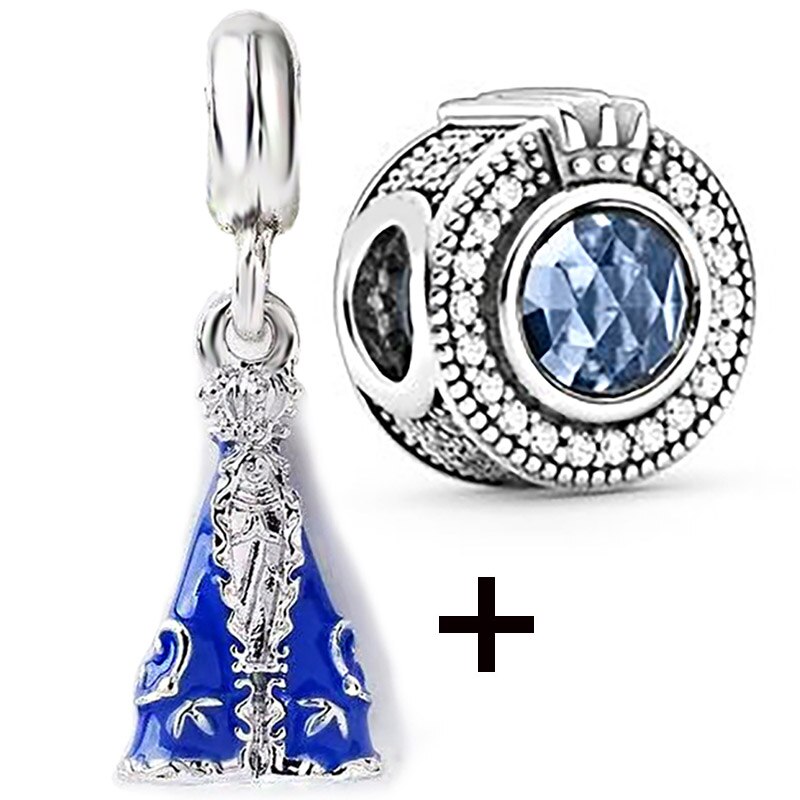 Seialoy 2pcs/lot Blue Ice Snow Charm Castle Princess Beaded High Heels Snowflake Pendant DIY Beacelets Accessory Gift