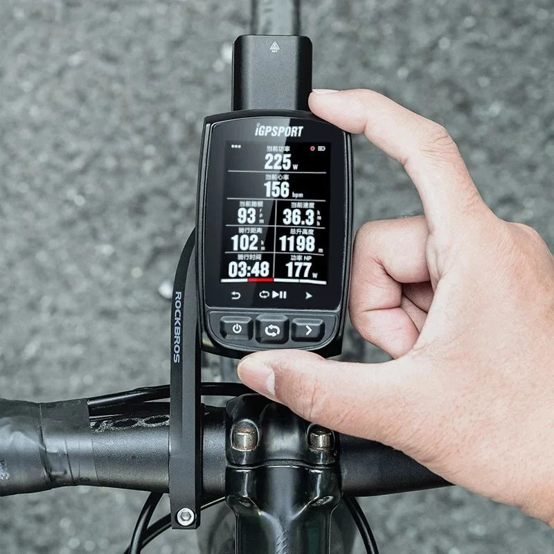 ROCKBROS Nylon Bicycle Speedometer Holder for Gopro Mount IGS / Garmin / Bryton / Cateye Computer MTB Bike Stopwatch Light Mount
