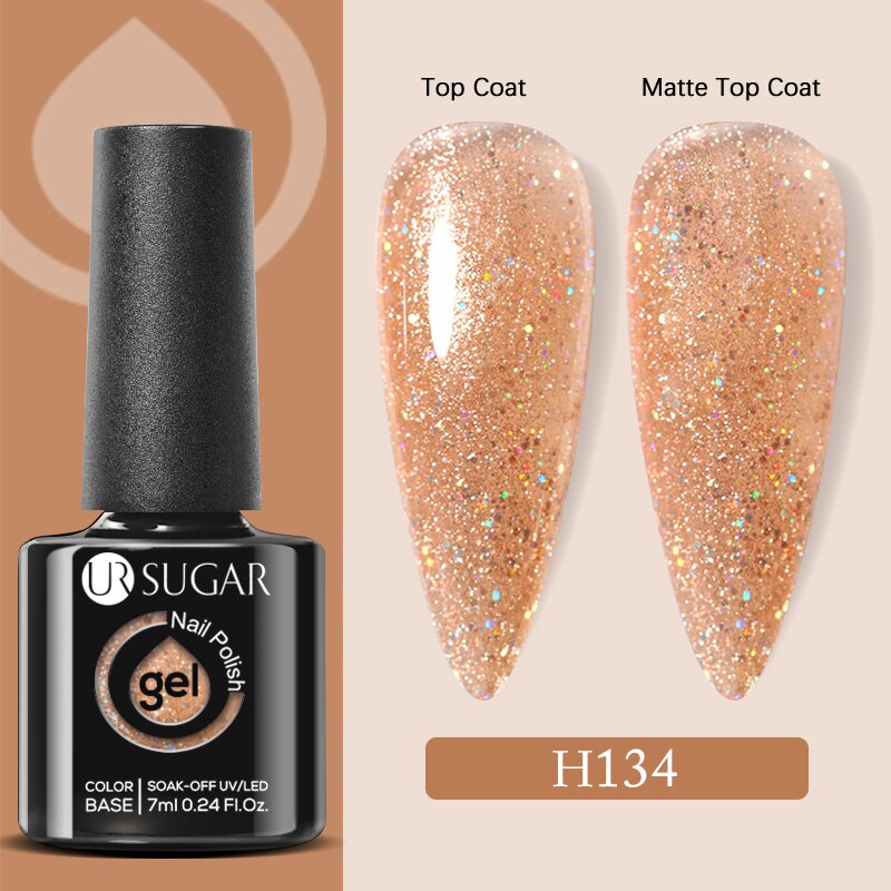 UR SUGAR 7ml Snowflakes Gel Nail Polish Varnish Glitter White Sequins Soak Off UV LED Semi Permanent Nail Art Design