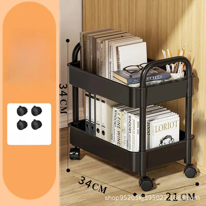 Household Multi-layer Small Cart Storage Rack Floor To Floor Kitchen Bedroom Bathroom Storage Rack Storage Rack With Wheels