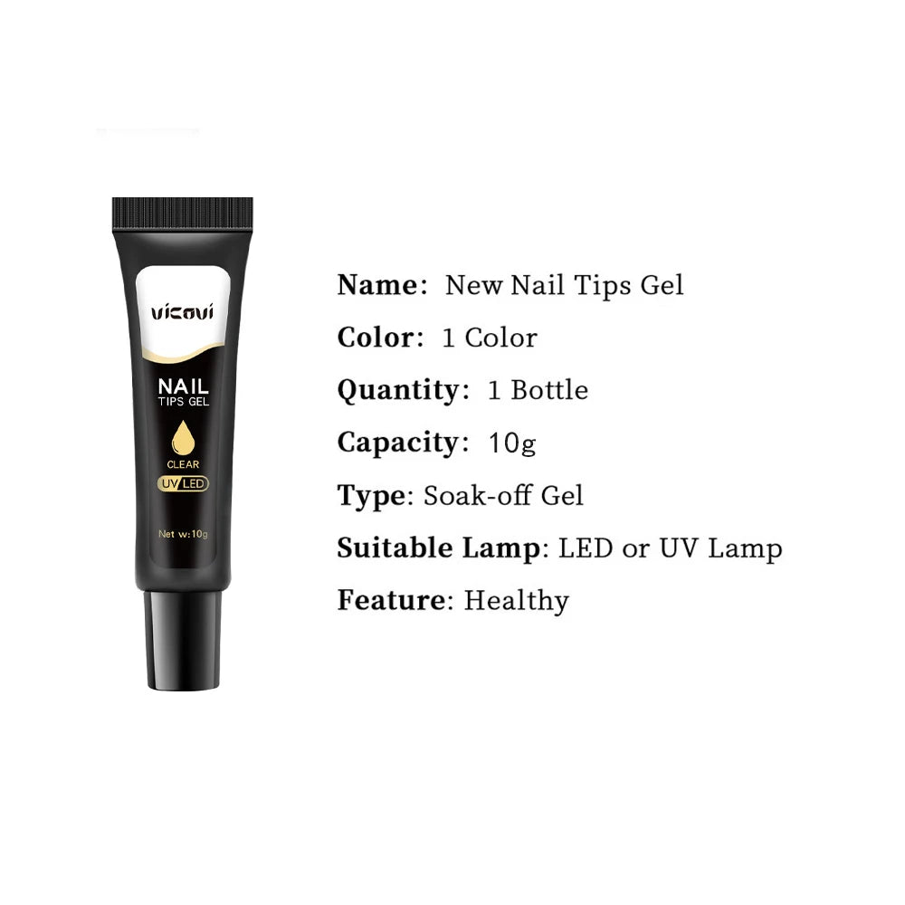 UV/LED Nail Tips Glue Gel for False Nails UV Strong Ahesive Solid Tube Nail Tip Glue Gel Polish Bonder Manicure Supplies