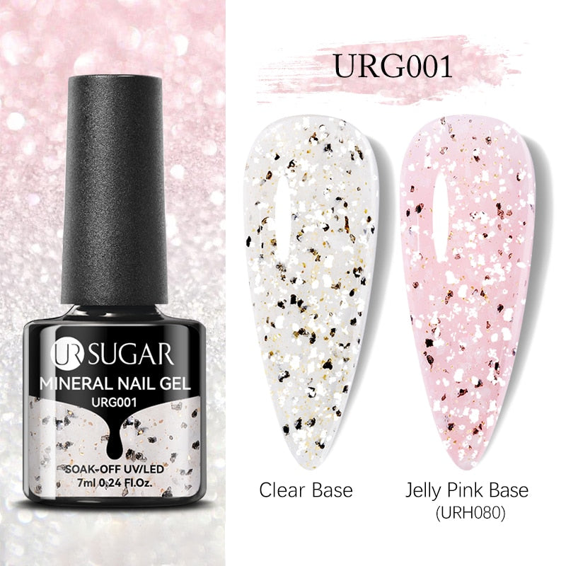 UR SUGAR 7ml Snowflakes Gel Nail Polish Varnish Glitter White Sequins Soak Off UV LED Semi Permanent Nail Art Design