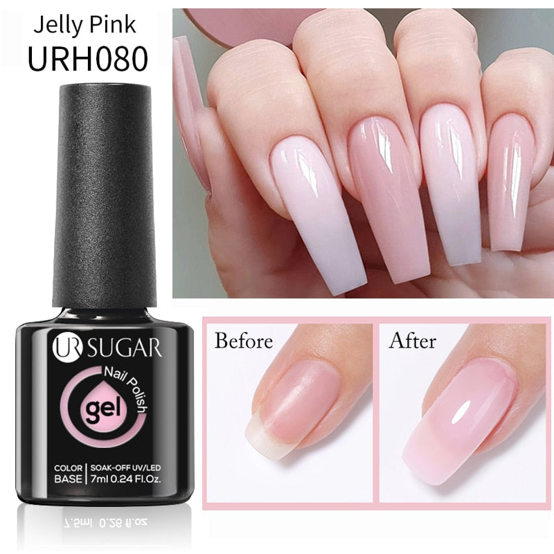 UR SUGAR 7ml Snowflakes Gel Nail Polish Varnish Glitter White Sequins Soak Off UV LED Semi Permanent Nail Art Design