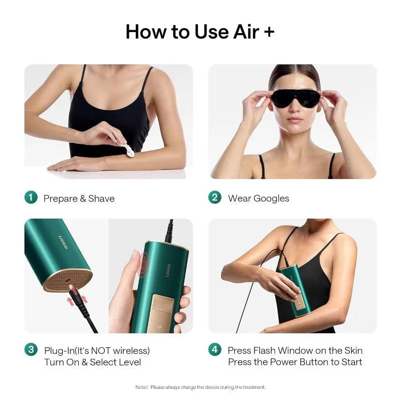 Ulike Laser Hair Removal for Women and Men, Air+ IPL Hair Removal Device with Ice-Cooling Technology for Nearly Painless Result