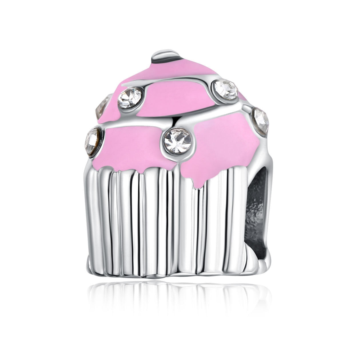 Pink Color Crystal Beads Heart Ladybug Love Flower Pendant Bracelet DIY Charm Lady Jewelry Gift