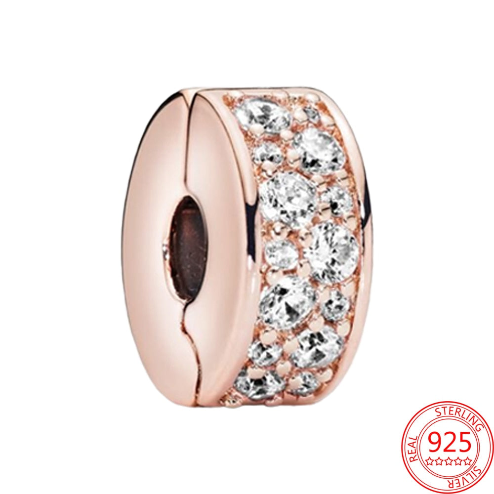 New 925 Sterling Silver Rose Gold Couple Dangle Charms Fit 925 Original Women Bracelet Beads Charm for Pendant Necklace Jewelry