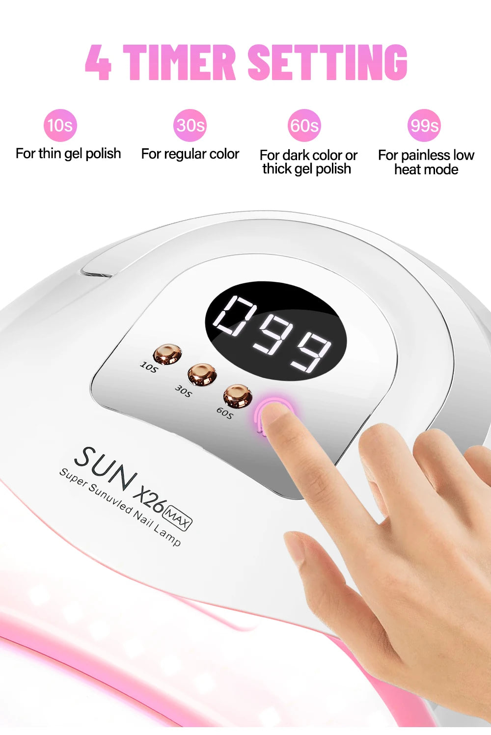 Sun X26 MAX UV LED Lamp For Nail Manicure 81LEDS Professional Gel Polish Drying Lamps With Timer Auto Sensor Manicure Salon Tool