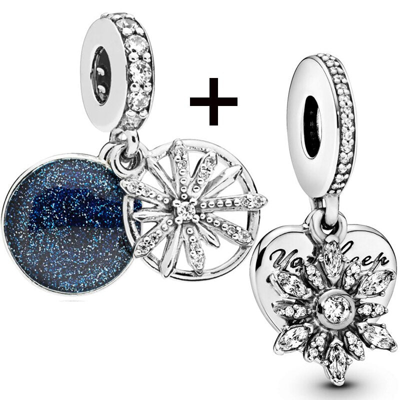 Seialoy 2pcs/lot Aircraft Earth Beads Charm Star Astronaut Pendant Rainbow Unicorn Dangle DIY Jewelry Bracelets Accessory