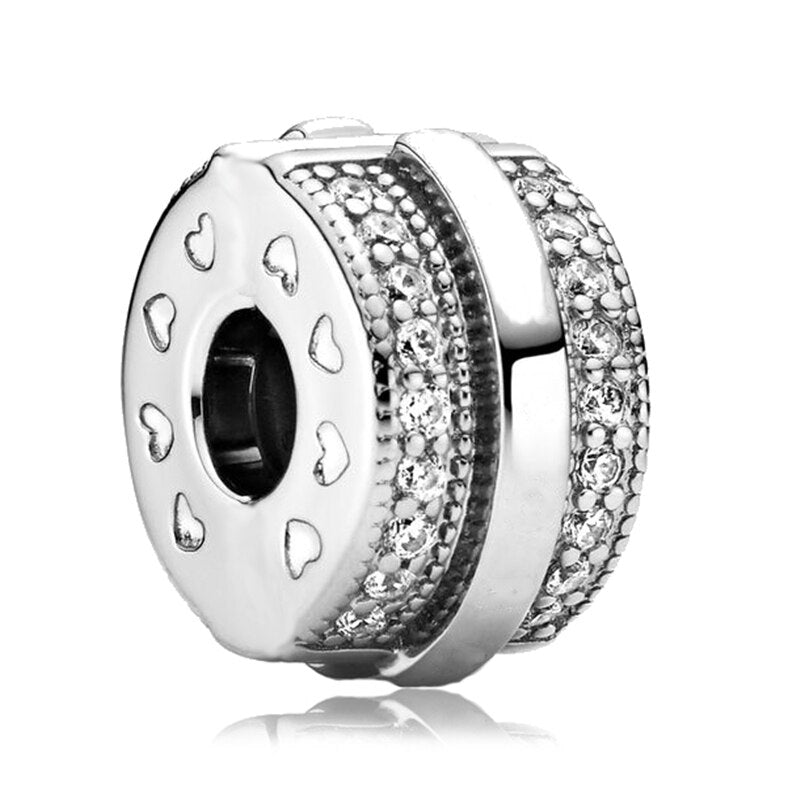 New Silver Color Feather Crown Safety Chain Owl Love Beads Tower Pendant Fit Pandora Charms Bracelets DIY Women Original Jewelry