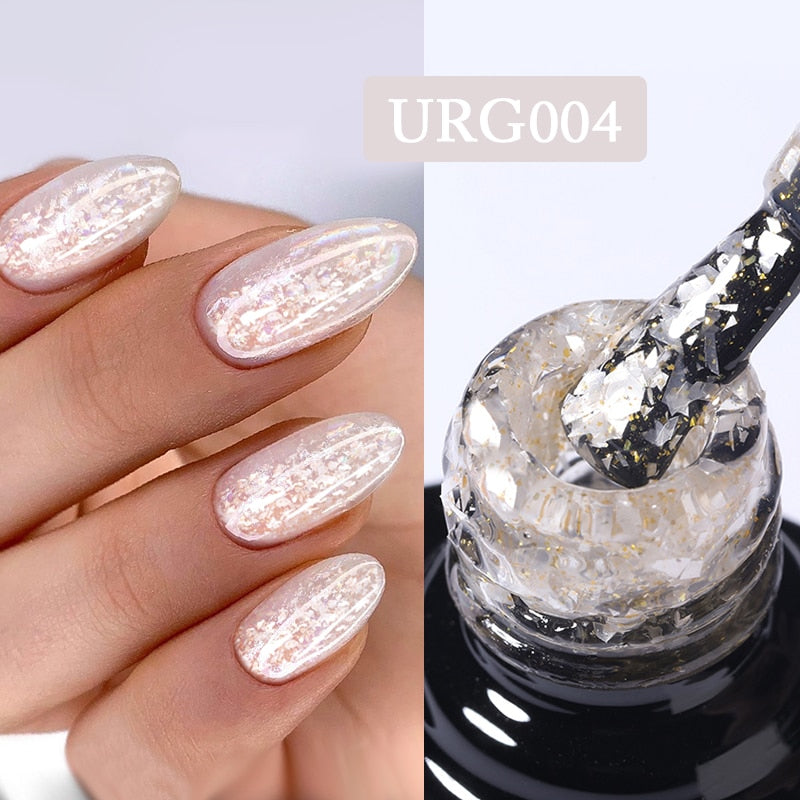UR SUGAR 7ml Snowflakes Gel Nail Polish Varnish Glitter White Sequins Soak Off UV LED Semi Permanent Nail Art Design