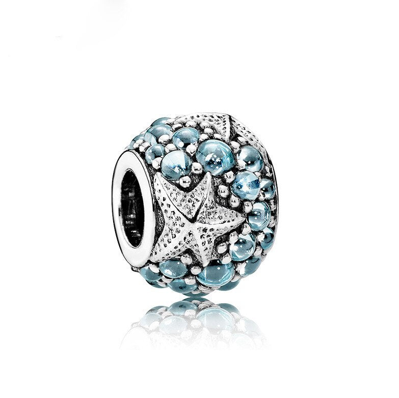 New Fashion Charm Original Blue Hat Aircraft Car Beads Suitable for the original Pandora Lady Bracelet Jewelry Accessories Gift