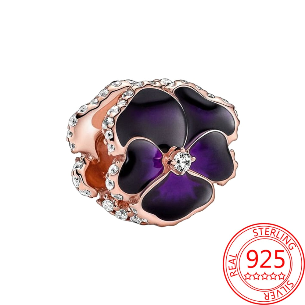 New 925 Sterling Silver Rose Gold Couple Dangle Charms Fit 925 Original Women Bracelet Beads Charm for Pendant Necklace Jewelry