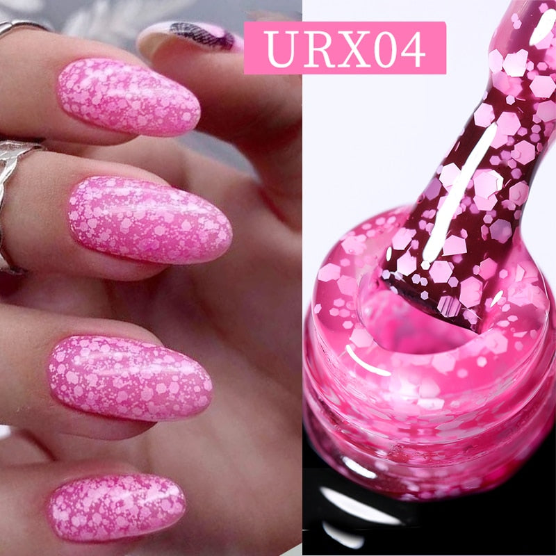 UR SUGAR 7ml Snowflakes Gel Nail Polish Varnish Glitter White Sequins Soak Off UV LED Semi Permanent Nail Art Design