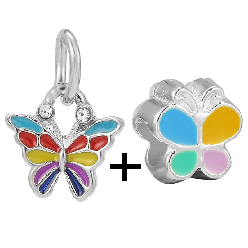 2Pcs/lot Special Offer Love Star Rainbow Charms Beads Fit Brand Bracelet & Necklaces For Women DIY Making Jewelry Accessories