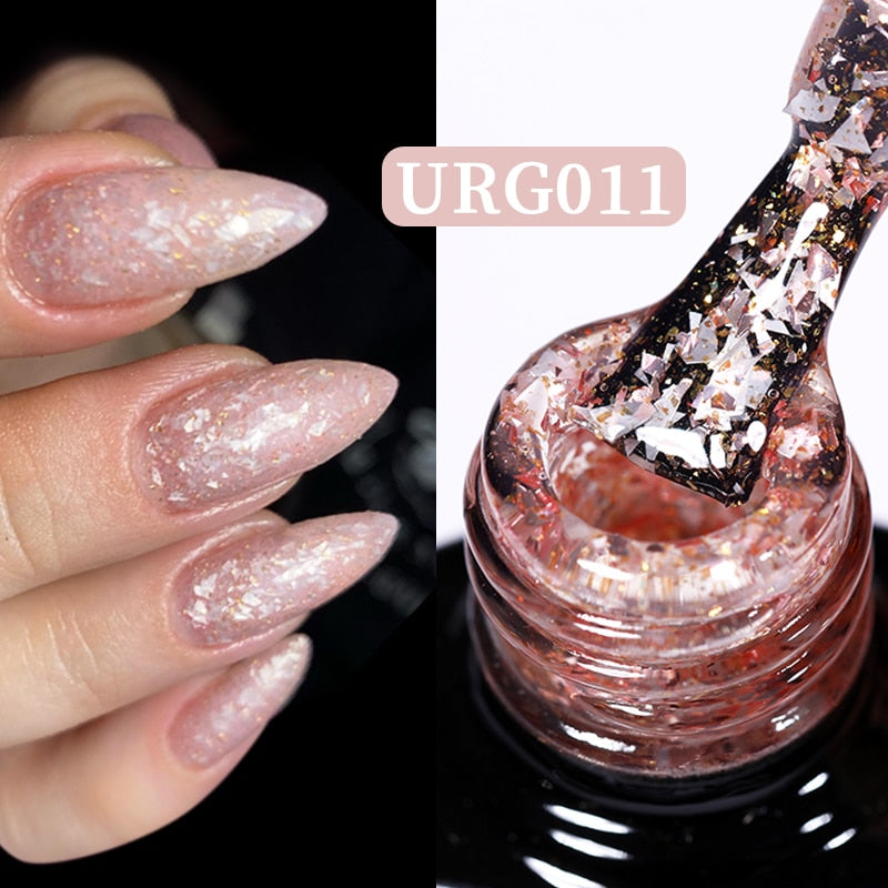 UR SUGAR 7ml Snowflakes Gel Nail Polish Varnish Glitter White Sequins Soak Off UV LED Semi Permanent Nail Art Design