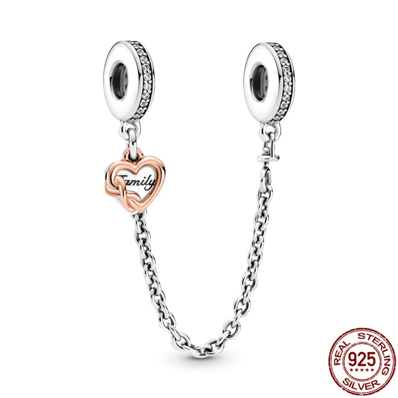New 925 Sterling Silver Rose Gold Couple Dangle Charms Fit 925 Original Women Bracelet Beads Charm for Pendant Necklace Jewelry