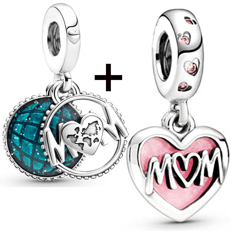 Seialoy 2pcs/lot Aircraft Earth Beads Charm Star Astronaut Pendant Rainbow Unicorn Dangle DIY Jewelry Bracelets Accessory