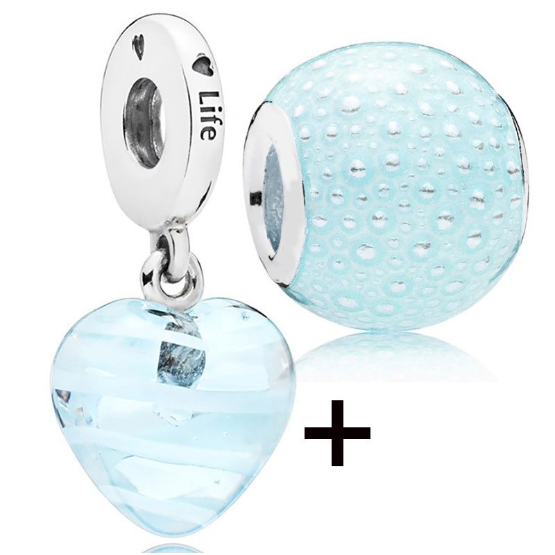 Seialoy 2pcs/lot Blue Ice Snow Charm Castle Princess Beaded High Heels Snowflake Pendant DIY Beacelets Accessory Gift