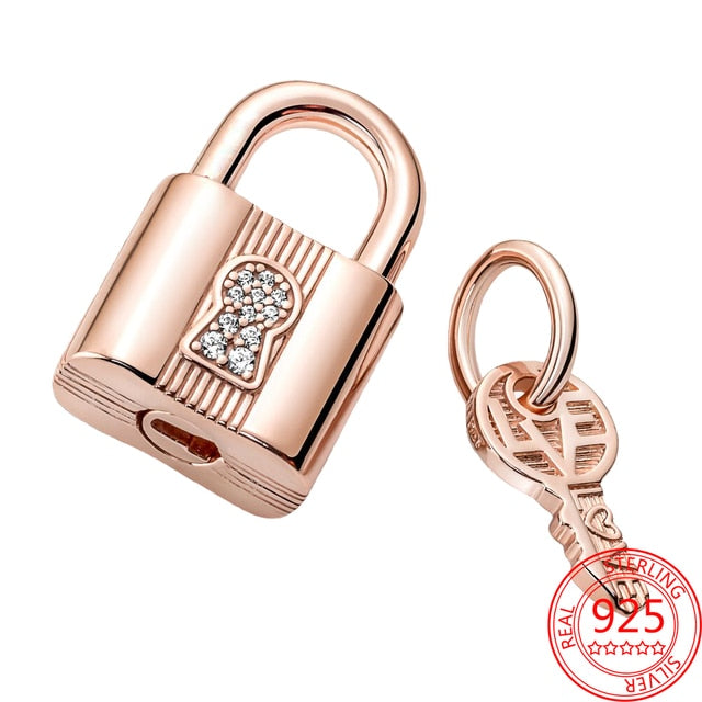 New 925 Sterling Silver Rose Gold Couple Dangle Charms Fit 925 Original Women Bracelet Beads Charm for Pendant Necklace Jewelry