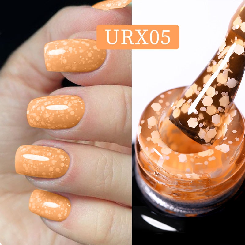 UR SUGAR 7ml Snowflakes Gel Nail Polish Varnish Glitter White Sequins Soak Off UV LED Semi Permanent Nail Art Design