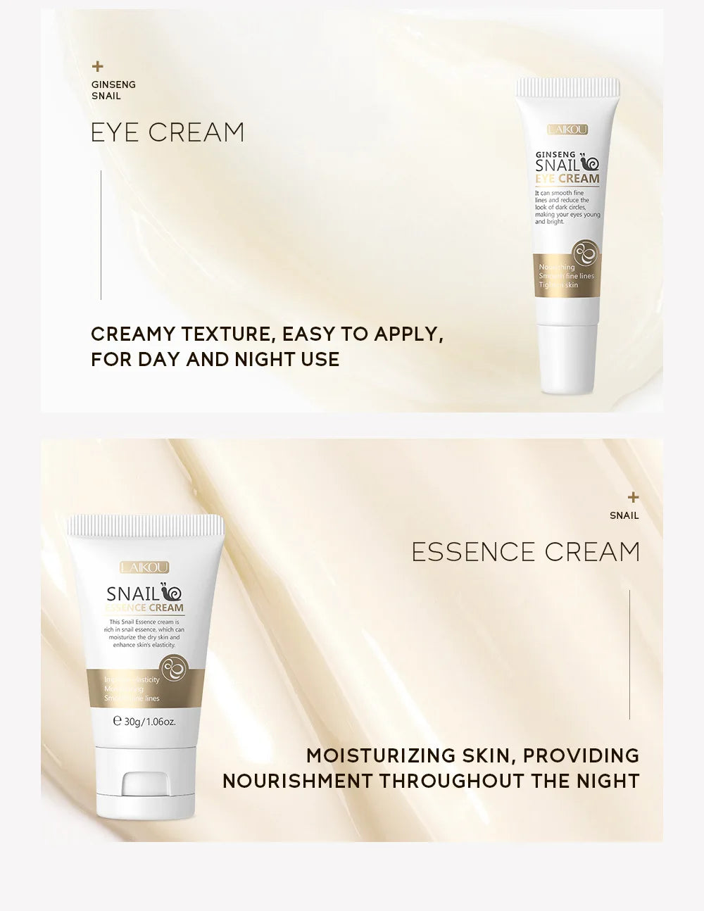 3pcs/set LAIKOU Vitamin C 24K Golden Sakura Skin Care Sets Face Cream Serum Eye Cream Moisturizing Face Care Kit
