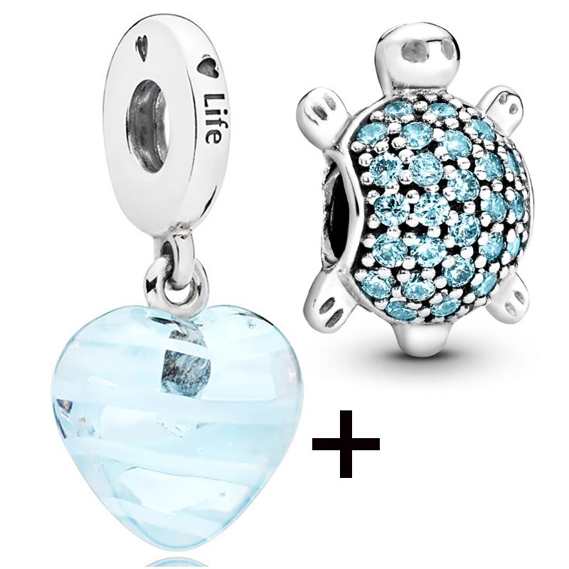Seialoy 2pcs/lot Blue Ice Snow Charm Castle Princess Beaded High Heels Snowflake Pendant DIY Beacelets Accessory Gift