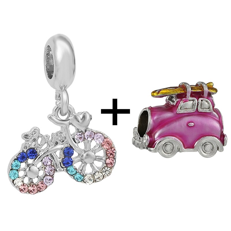 2Pcs/lot Special Offer Love Star Rainbow Charms Beads Fit Brand Bracelet & Necklaces For Women DIY Making Jewelry Accessories