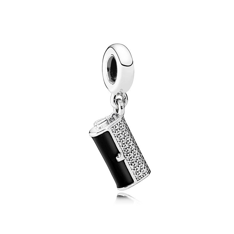 New Feather Crown Safety Chain Owl Love Bead Tower Pendant Fit Original Pandora Charms Silver Color Bracelet DIY Women Jewelry