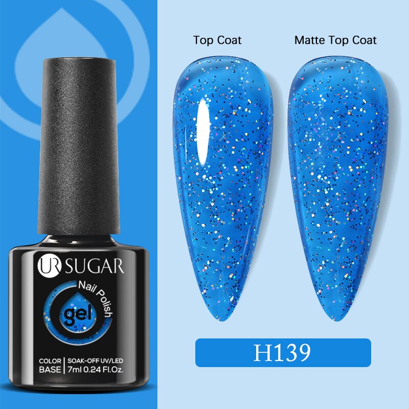 UR SUGAR 7ml Snowflakes Gel Nail Polish Varnish Glitter White Sequins Soak Off UV LED Semi Permanent Nail Art Design