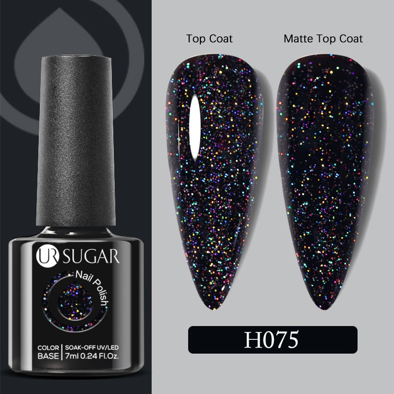 UR SUGAR 7ml Snowflakes Gel Nail Polish Varnish Glitter White Sequins Soak Off UV LED Semi Permanent Nail Art Design