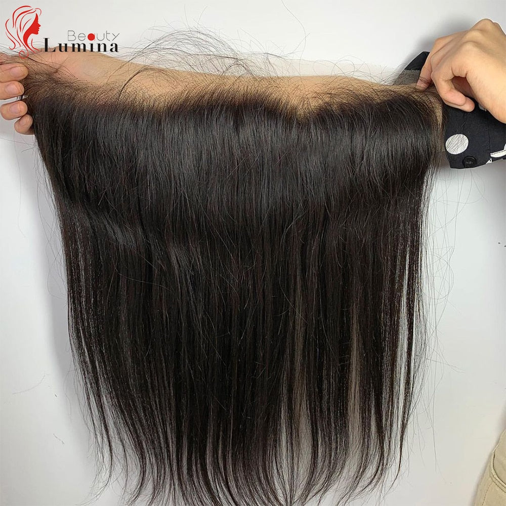Straight 13x4 Lace Frontal Brazilian Straight Human Hair 4x4 Lace Closures Only Pre plucked Natural Color Remy Hair 8-22inches