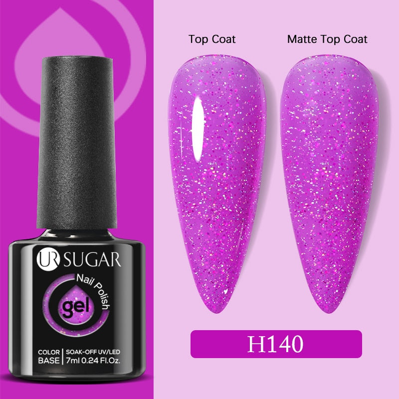 UR SUGAR 7ml Snowflakes Gel Nail Polish Varnish Glitter White Sequins Soak Off UV LED Semi Permanent Nail Art Design