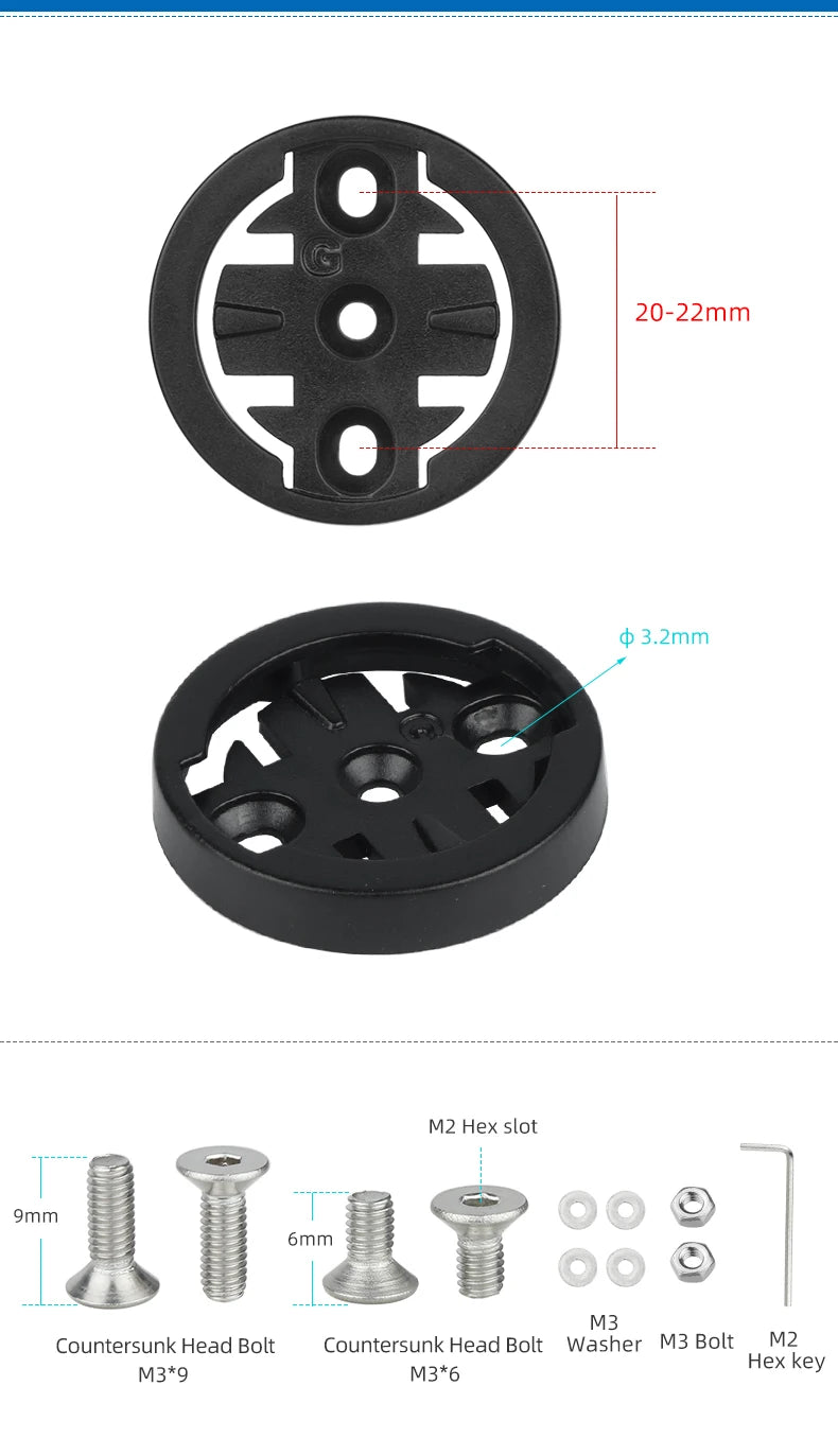 Out Front Computer Mount Adapter Replacement W/ Install Bolts for Garmin/ /Bryton/Wahoo/XOSS Bicycle Rear Radar Light Mount