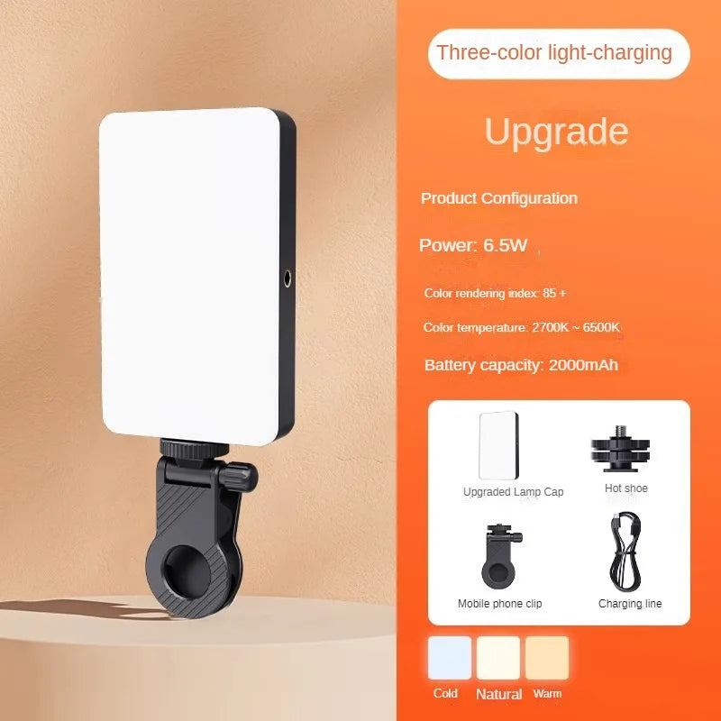 Phone Clip Fill Light RGB Flash Selfie Light Camera Phone Tablet Video Fill Light Portable Colorful Fill Light