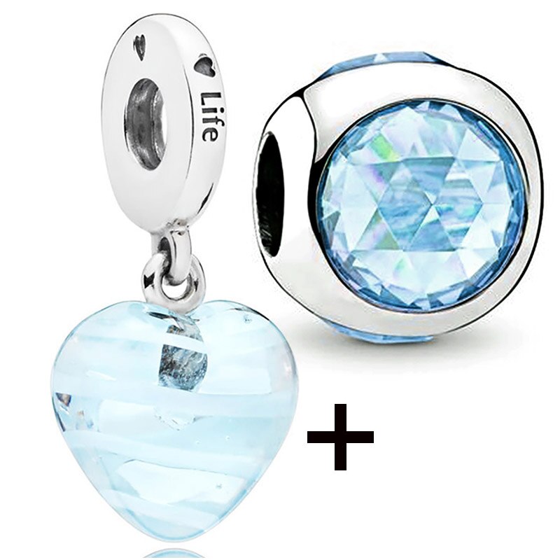 Seialoy 2pcs/lot Blue Ice Snow Charm Castle Princess Beaded High Heels Snowflake Pendant DIY Beacelets Accessory Gift