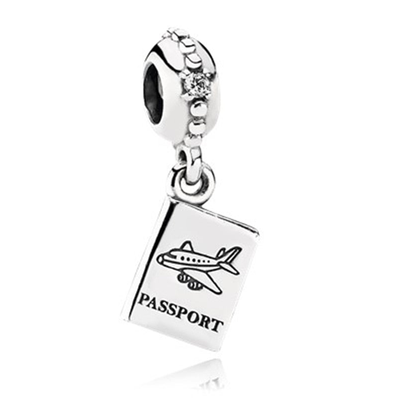 New Feather Crown Safety Chain Owl Love Bead Tower Pendant Fit Original Pandora Charms Silver Color Bracelet DIY Women Jewelry