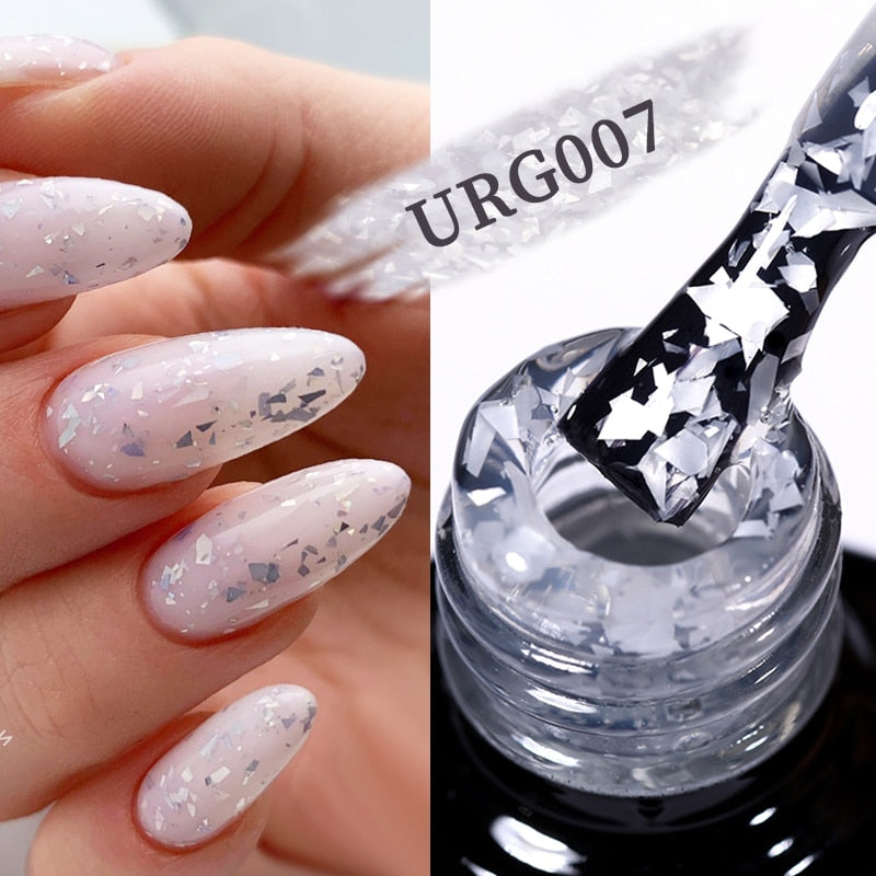 UR SUGAR 7ml Snowflakes Gel Nail Polish Varnish Glitter White Sequins Soak Off UV LED Semi Permanent Nail Art Design