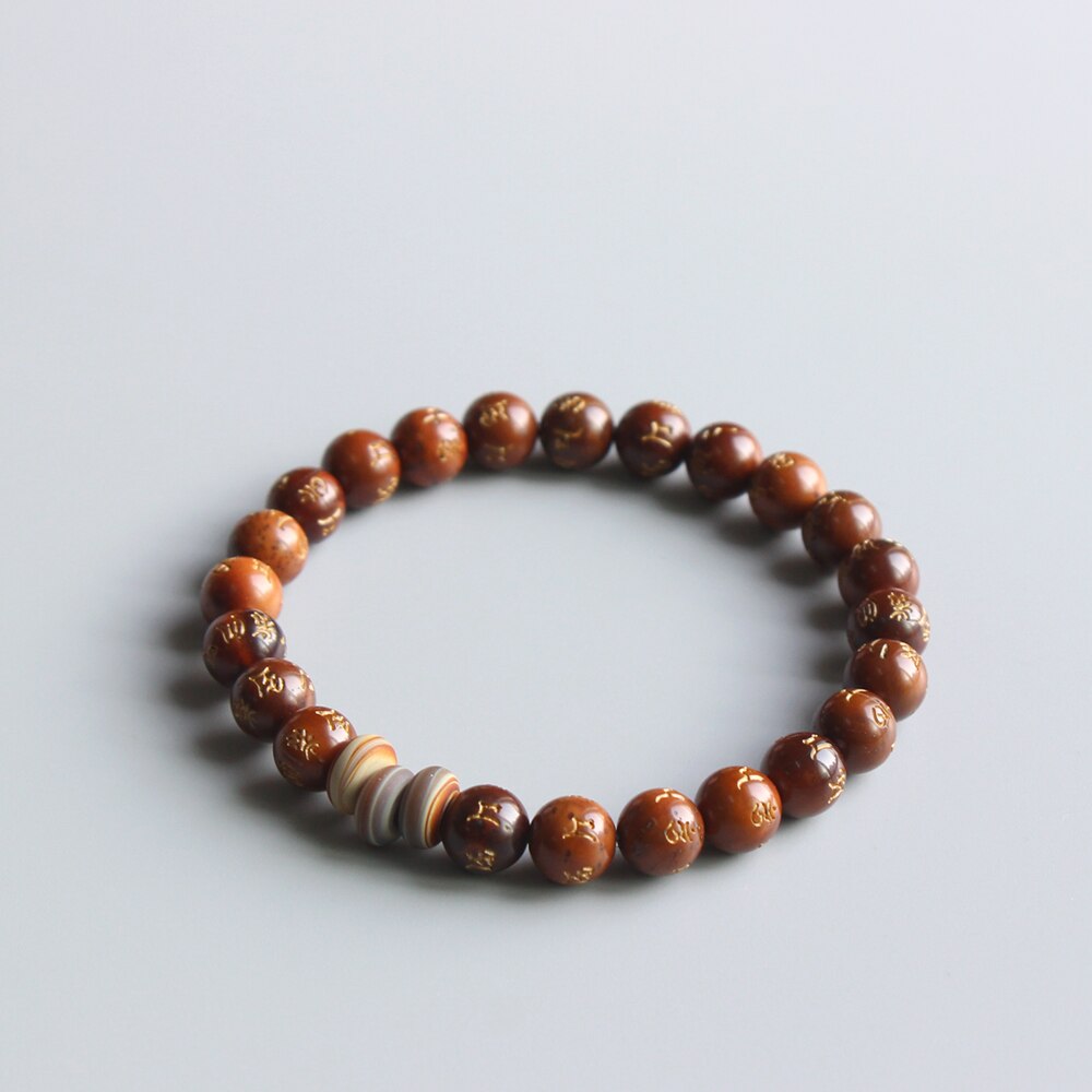 Wholesale Tibetan Buddhism Mala Prayer beads Handmade Lampwork Natural Wood Beads Stretch Bracelets Unisex Ethnic Jewelry Unique
