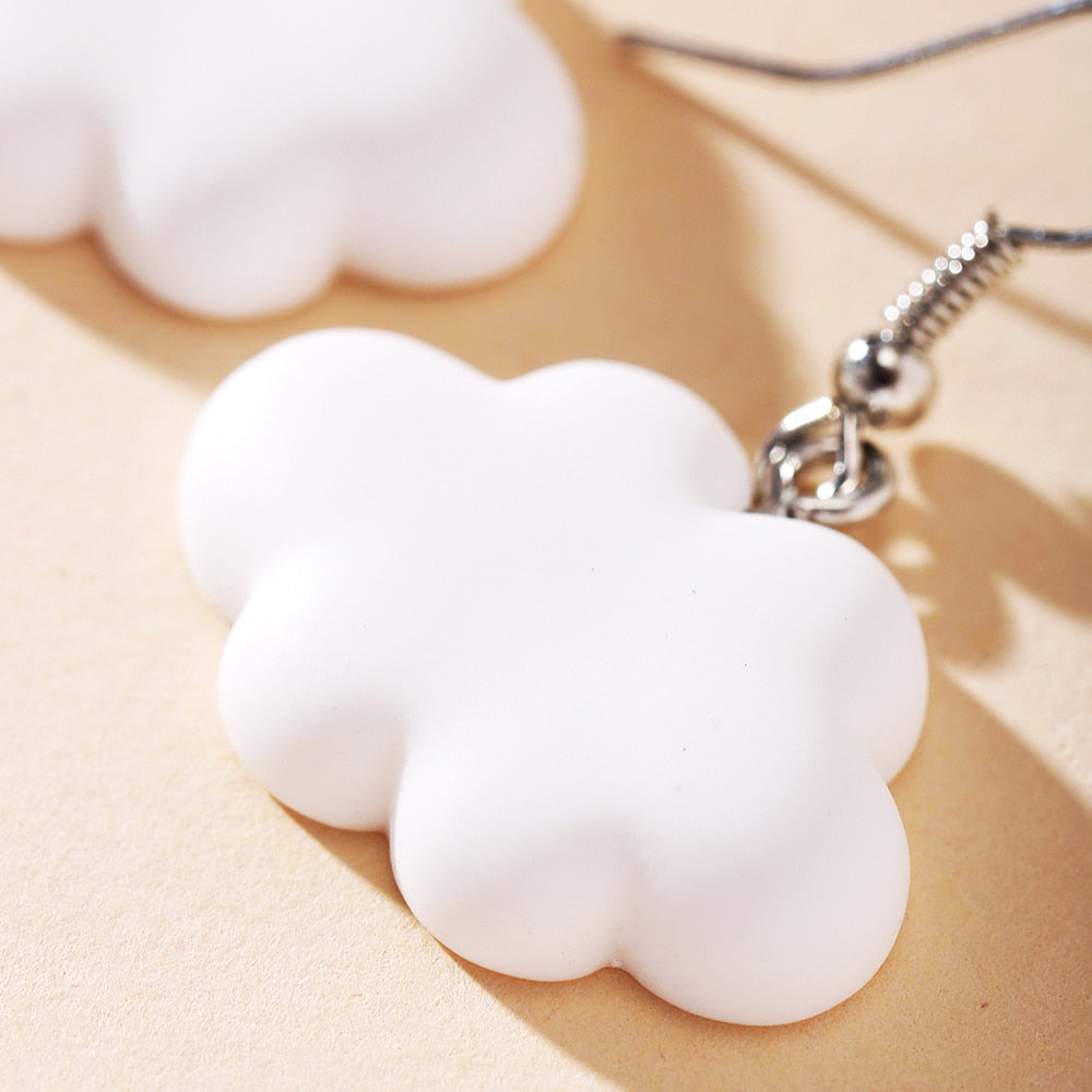 New Cute Duck White Cloud Stud Earrings Rainbow Delicate Clouds for Women Girls Ear Jewelry Wholesale Gifts Frog