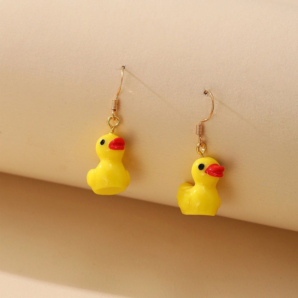 New Cute Duck White Cloud Stud Earrings Rainbow Delicate Clouds for Women Girls Ear Jewelry Wholesale Gifts Frog