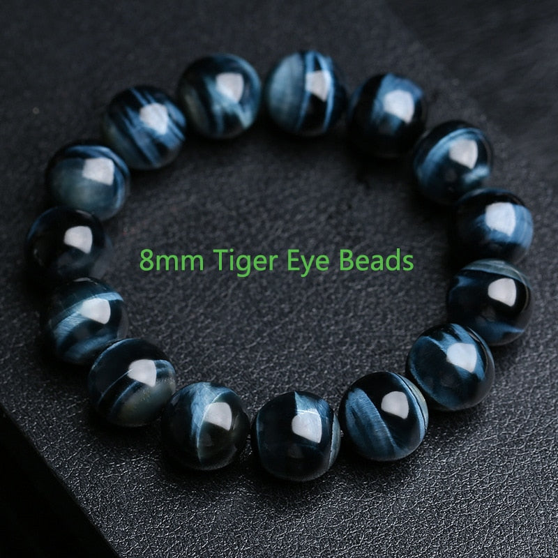 5A+ Lightning Royal Blue Tiger Eye Bracelets Men Highest Quality Natural Stone Round Beads Bracelets for Women Jewelry Pulsera