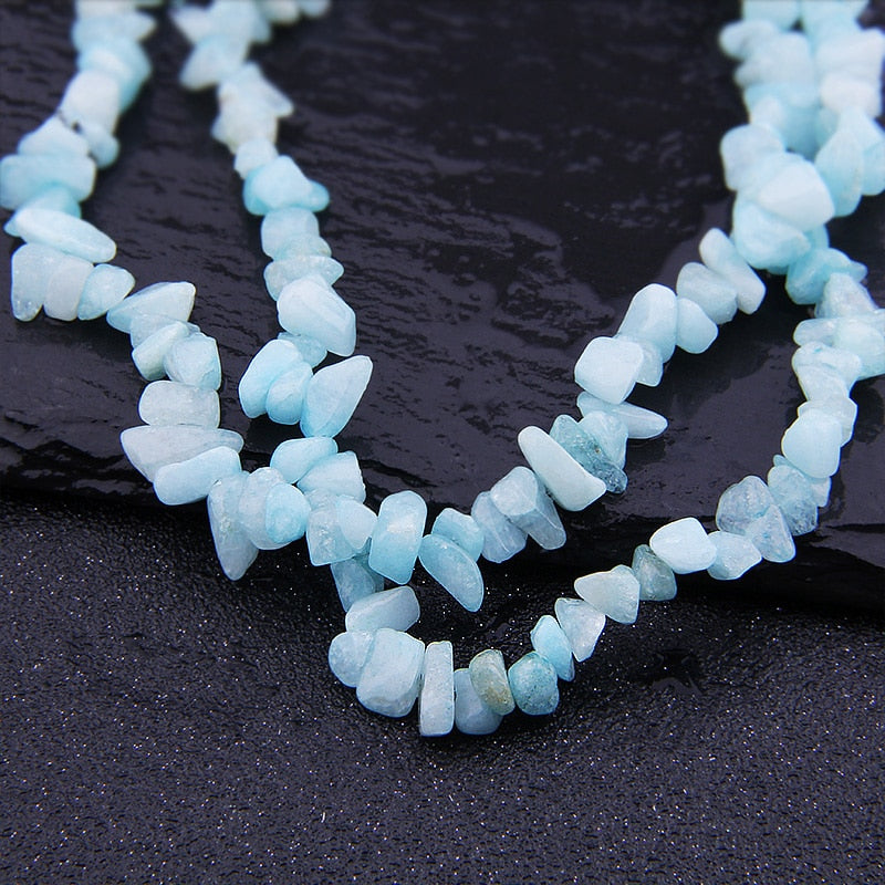 Aquamarin Chips Blue Natural Stone Beads DIY Loose Beads For Bracelet Necklace Making Jewelry Accessories Healing Chakra